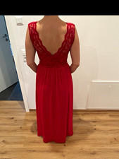 Abendkleid Damen Größe L rot lang Spitze r�...