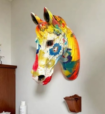 3D Pferdekopf Wandskulptur aus Resin | Moderne nordische Dekoration