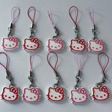 Hello Kitty Strap 2003 Heisei Retro Rubber 10pcs Deadstock Used