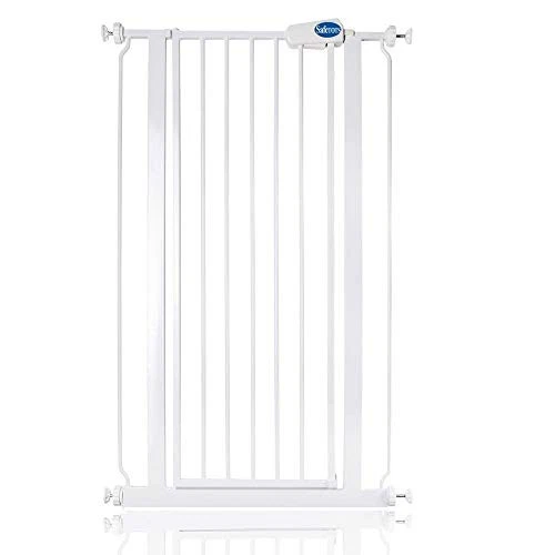Extra Tall Narrow Metal Safety Gate Pressure Fit, 68.5cm - 75cm, White,