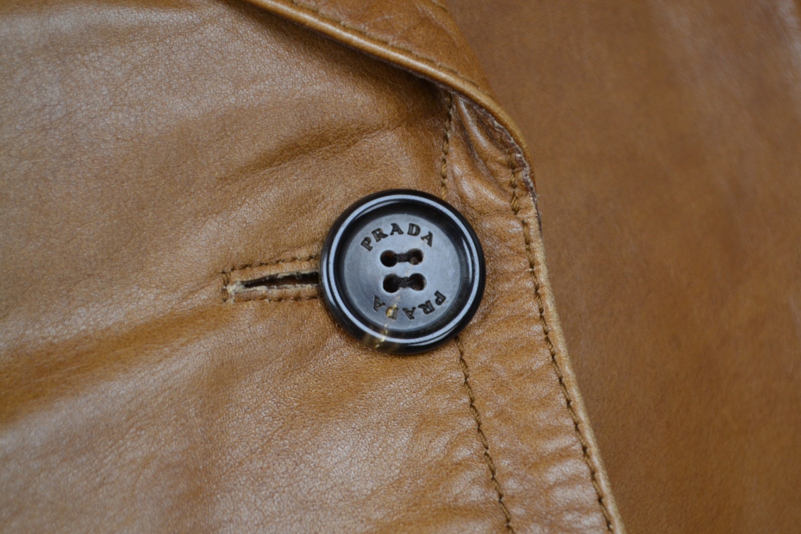 Prada Two-button Leather Jacket Brown size 40 Mad… - image 5