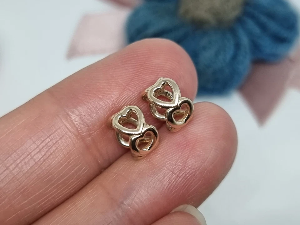 NEW Genuine Pandora 14k Yellow Gold Open Heart Spacer Charm X 2 💕BOXED G585 ALE - Image 4 of 4