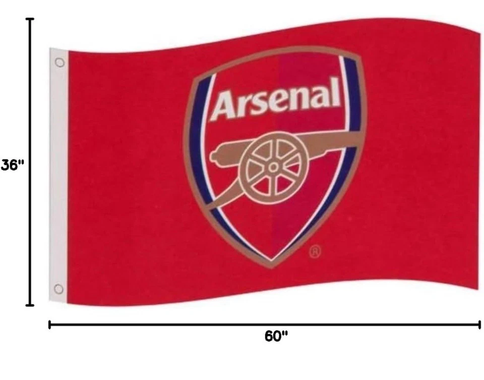 Arsenal Hombre Cueva Bandera 3 x 5 Bandera 3x5 Fútbol Nuevo Club EE. UU. Tailgating Foto 2 de 4