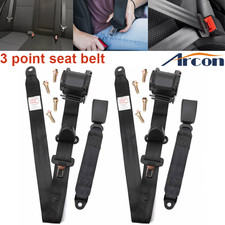 2pack Universal Lap 3 Point Retractable Seat Belt Adjustable Car Safety Belts