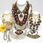 VINTAGE TO NOW FASHION COSTUME JEWELRY NECKLACE LOT ASSORTED TYPES & MATERIALS