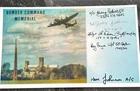 Photo of Lancaster over IBCC Lincoln signed by  5 WW 2 veterans