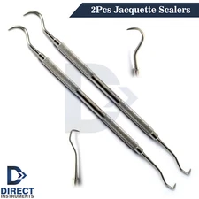 2Pcs Periodontal Jacquette Scalers Sickle Dental Calculus Plaque Remover Tools
