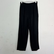 Vintage Black Pants, High Waist, Back Zip, Wide Tapered Leg, Size 6
