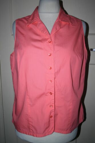 SIZE 20 MARKS & SPENCER PINK COTTON SLEEVELESS BLOUSE - Picture 1 of 4