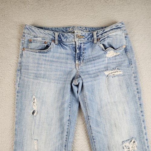 American Eagle Jeans Women's 12 Favorite Boyfriend Stretch Distressed Bootcut - Picture 3 of 14