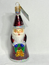 Old World Christmas glass Ornament Santa Claus Festive Father 40189 5 1/2  x 2  