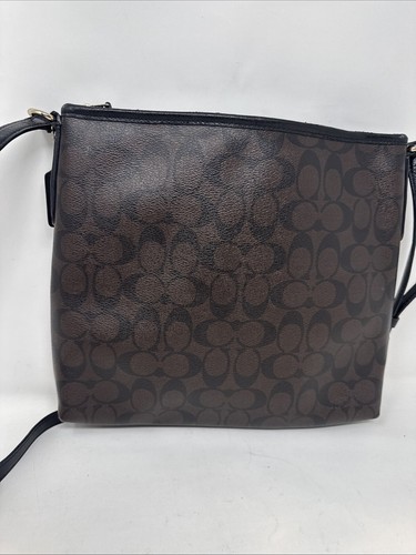 Coach Rowan F34938 Signature File Crossbody Leather Bag - Brown/black - Picture 10 of 14