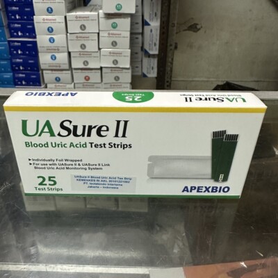 2 box UASure II Uric Acid Test Strips UA Sure Box of 25