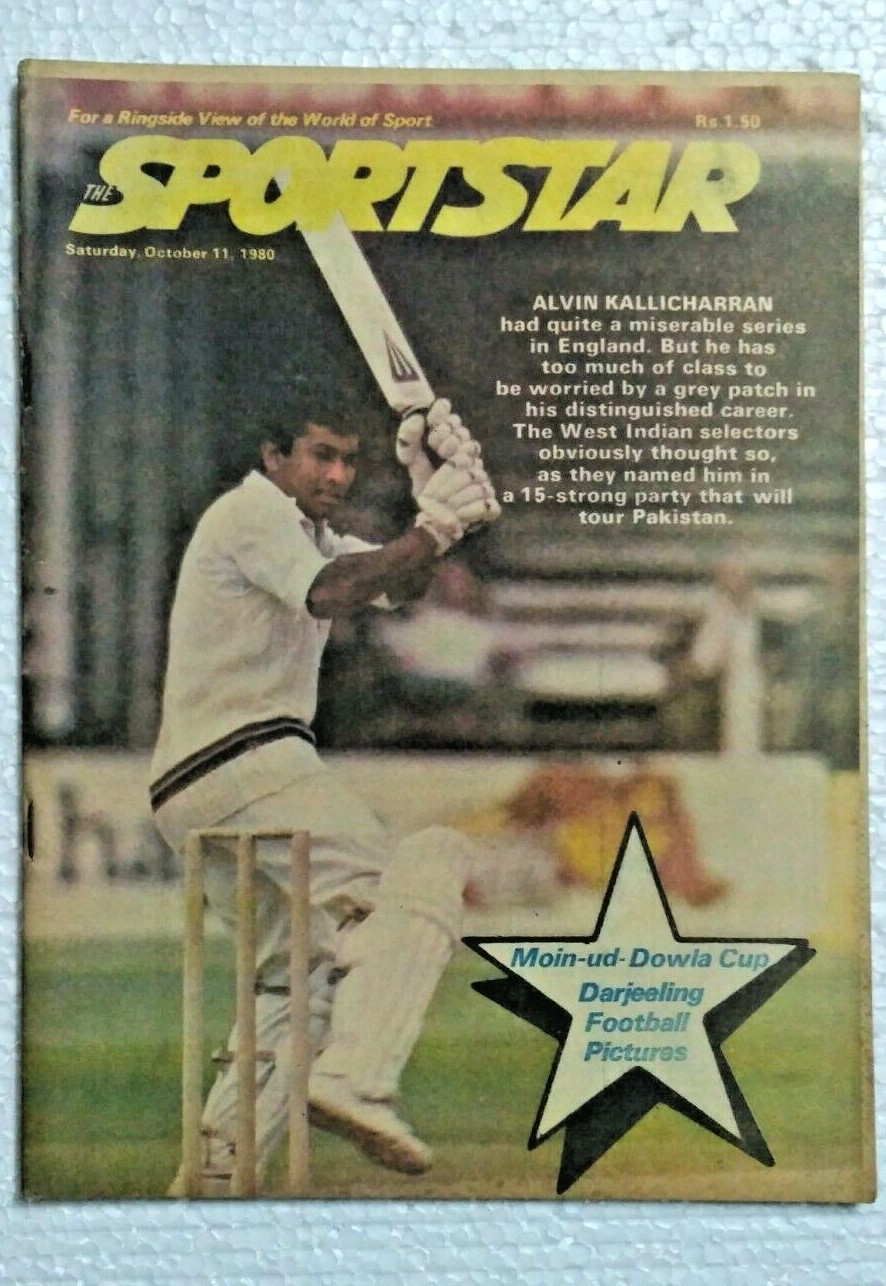 INDIA RARE THE SPORTSTAR MAGAZINE OCT 11 ,1980 ALVIN KALLICHARRAN