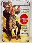 Vintage "Remington UMC Teach Them To Shoot" Tin Sign Wall Decor Plaque