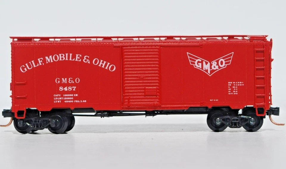 GM&O. N Scale. 3 x 40' Box Cars, SSD, R/walk. Micro Trains Trucks. InterMountain - Image 2 of 3
