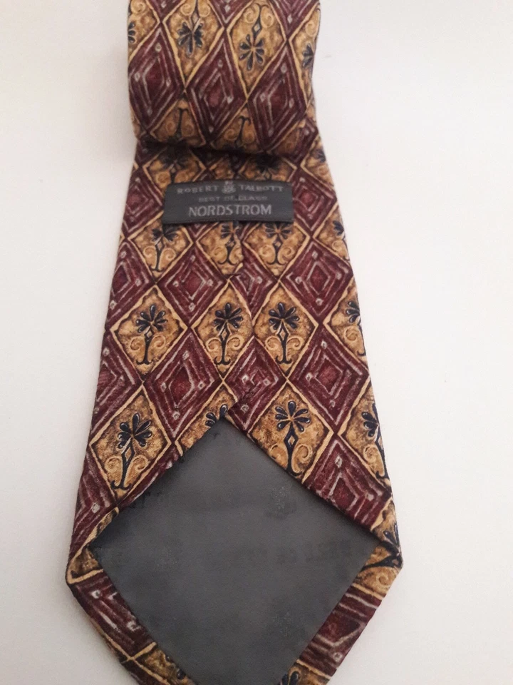 Галстук Robert Talbott лучший в своем классе Nordstrom 100% шелк красный и золотой - Изображение 3 из 4