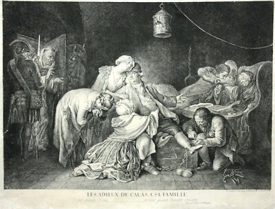 Daniel Nikolaus Chodowiecki (1726-1801), Radierung, ''Les Adieux de Calas'', 1768