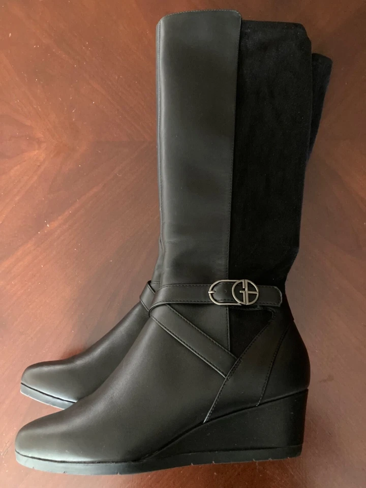 Nueva Bota Giant Bini Chelseyy Cuña Cuero, Negra 6.5M Foto 2 de 4