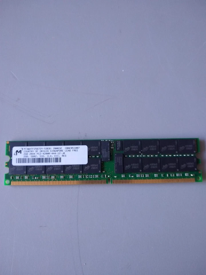 Micron MT36HTF25672Y-53EB1 2GB DDR2 533 CL4 ECC Reg PC2-4200R-444-12-J0 Memory - Image 2 of 3