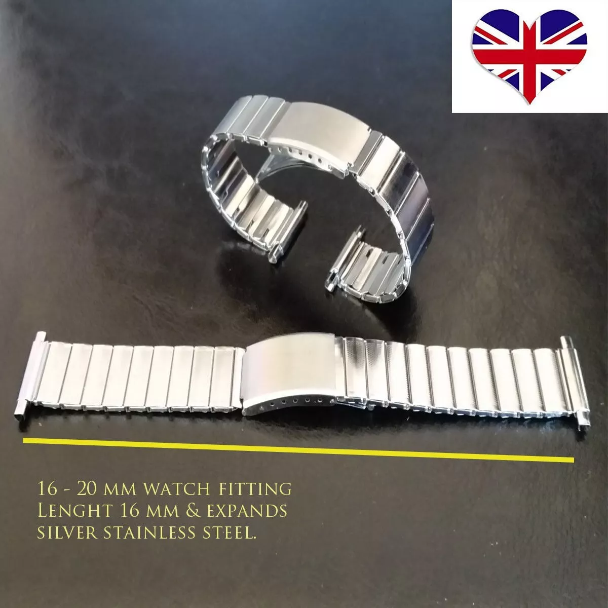 Mens stainless steel watch straps clearance