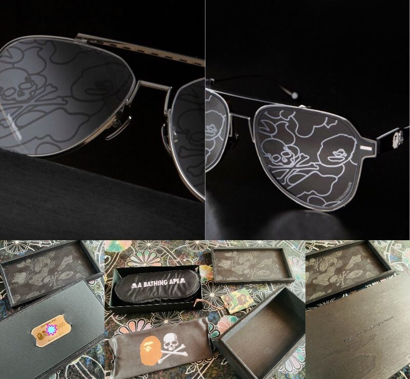 BAPE X Master Mind MMJ SUNGLASSES 5M Black Silver 100