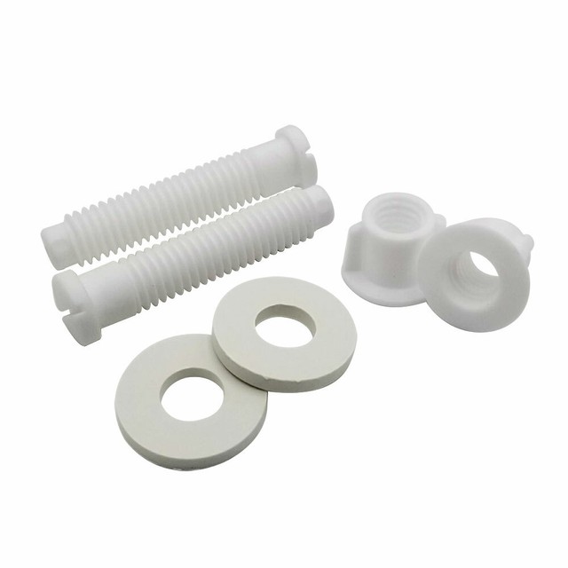 Thrifco 4400226 7/16 Inch 1/4 Inch Plastic Toilet Seat Bolts Set for