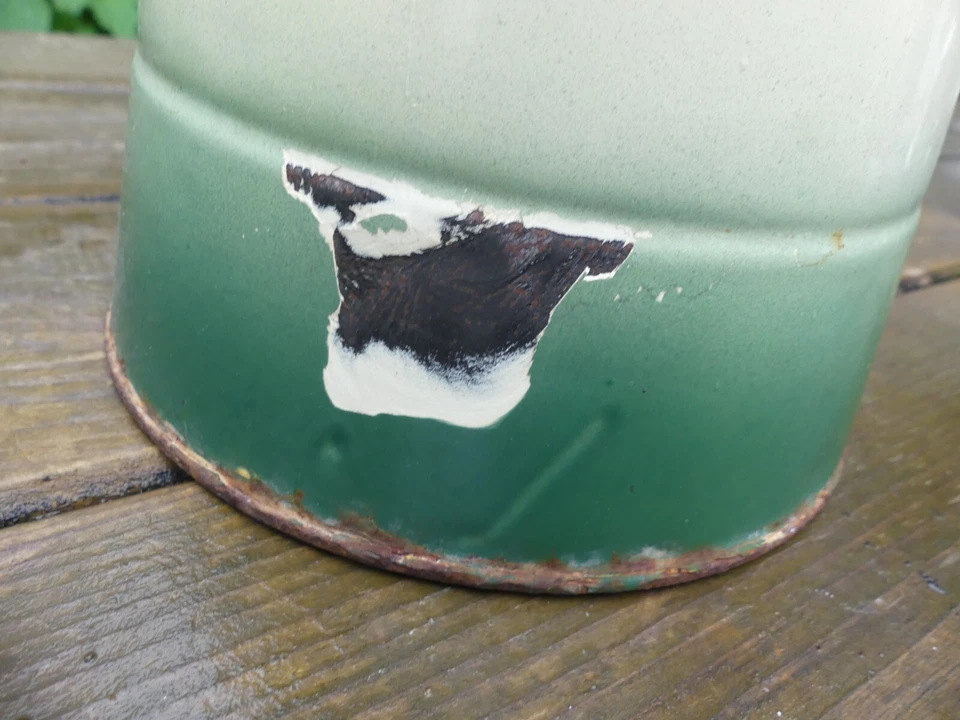 Broc de Toilette ancien émaillé old French enamelled pot état voir photos 31cm - Photo 4/4