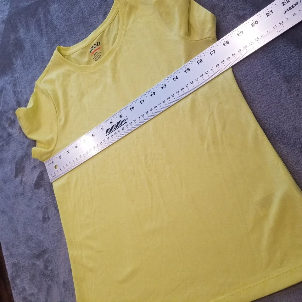 Camiseta deportiva Izod Performx Fitness para mujer ropa deportiva camiseta genial-FX amarilla Foto 4 de 4