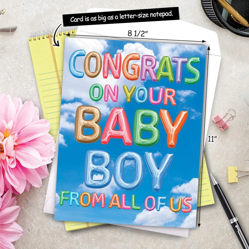 The Best Card, Jumbo Baby Card para niños (8,5 X 11 pulgadas), saludo de nuevos padres ( Foto 3 de 4