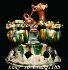 Tangsancai Keramik Porzellan Palace Dragon Beast Kerzenhalter Kerzenständer