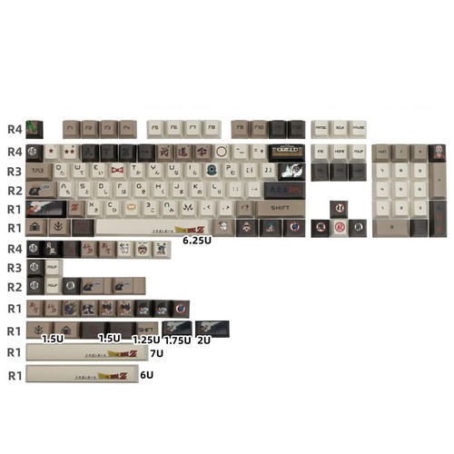 135 Keys Dragon Ball Theme Dye Subs Cherry Profile PBT Keycap Set - Picture 9 of 12