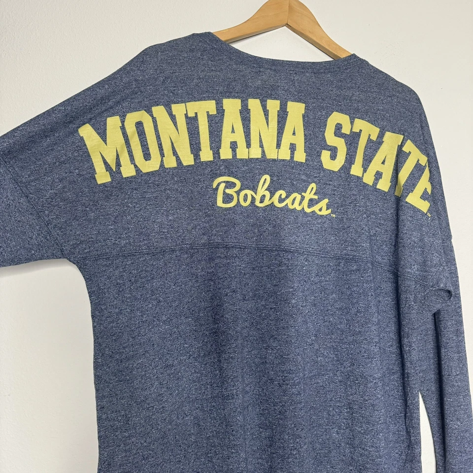 Camiseta para mujer Montana State azul y dorada manga larga Spirit talla pequeña Foto 4 de 4
