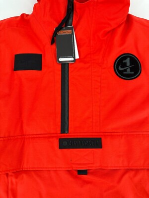 Nike Air Force 1 Jacket Mens Medium NSW Habanero Red Coat Winter