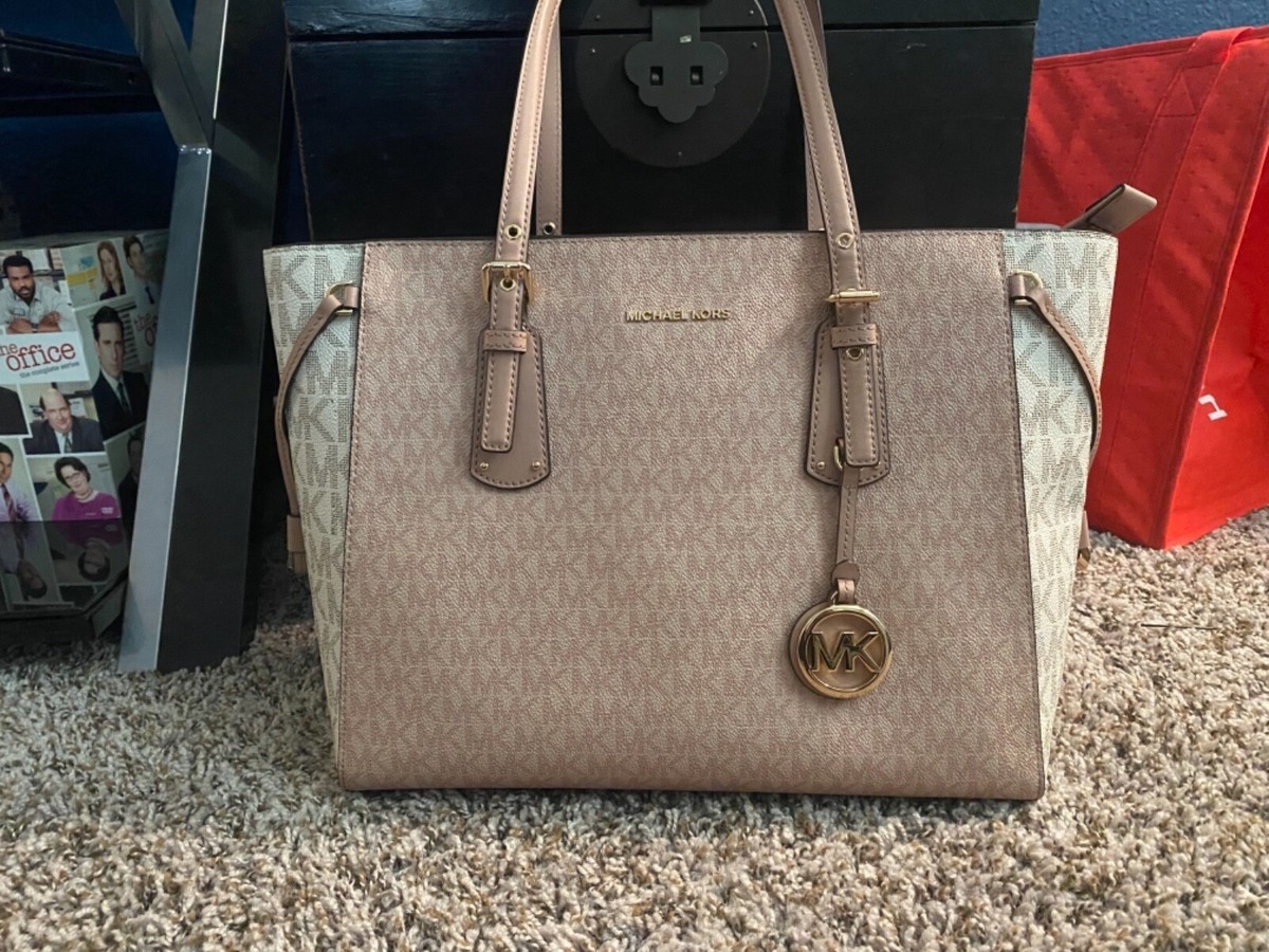 MICHAEL KORS ロゴトートバッグ ピンク/ホワイト michael kors pink and white purse | eBay
