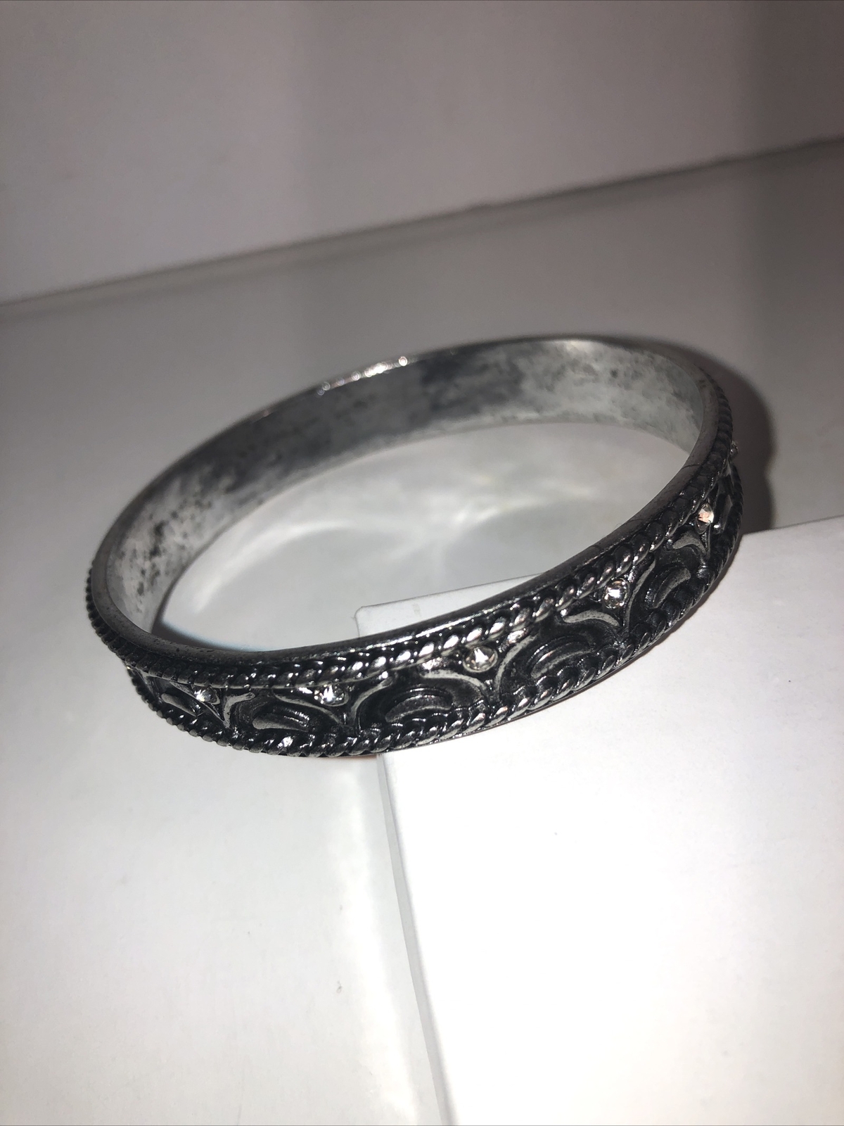 Bangle Bracelet Silver Tone Boho Statement Piece … - image 24