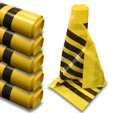 RE-GEN Kliniczne utylizacja odpadów Worki w paski tygrysa Żółte 90 litrów, 5 rolek 250 worków