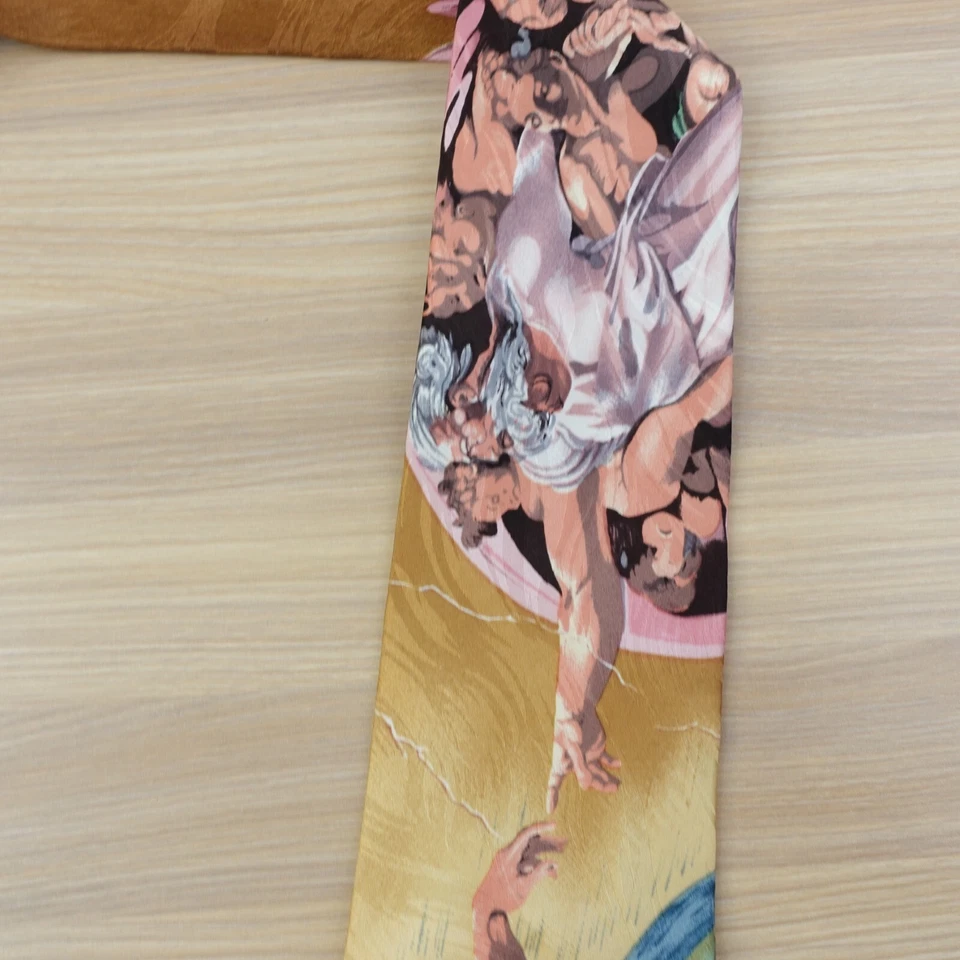 Corbata de cuello vintage Creación de Adam para hombre marrón seda arte gráfico museo Ralph Marlin Foto 3 de 4