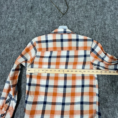 Buffalo David Britton Shirt Boys Medium Orange Flannel Cotton Farm Ranch Chore - Picture 6 of 8