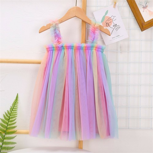 Toddler Baby Kids Girls Summer Sleeveless Tutu Dress Casual Layered Tulle Dress - Picture 15 of 27