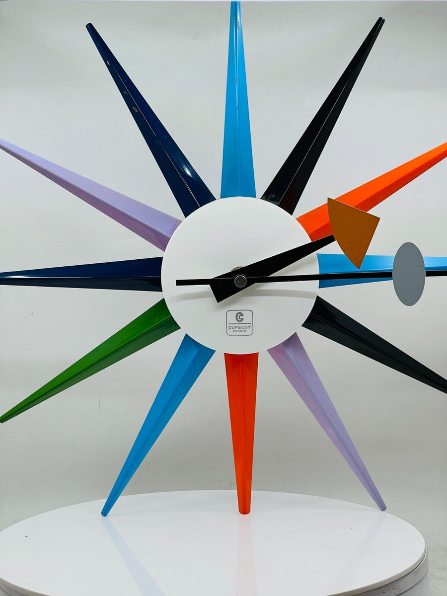 CUPECOY Design Sunburst Wall Clock Multi Color ~ CHECK DESCRIPTION