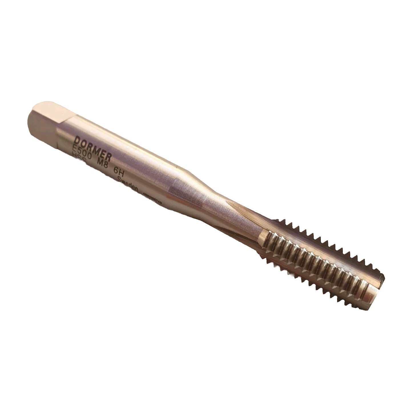 Dormer E500 M8 6H HSS Coarse Threading Tap Straight Flute No3 ISO529 4RH1195749