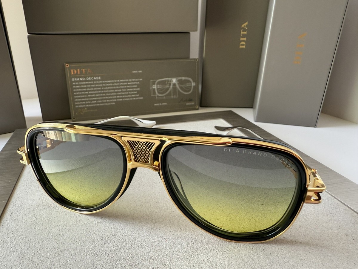 DITA GRAND DECADE DTS460-A-01 Yellow Gold Yellow Grey Lens DITA GRAND DECADE DTS460-A-01 Yellow Gold Yellow Grey Lens