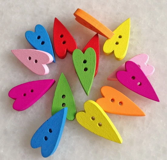 DIY 100pcs Mixed Color Heart shape 2 hole Resin Sewing Buttons Crafts Znk004 - Image 4 of 4