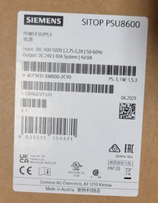 Siemens  PSU8600 6EP3437-8MB00-2CY0*PRISTINE CONDITION/ *IN STOCK / NEW IN BOX