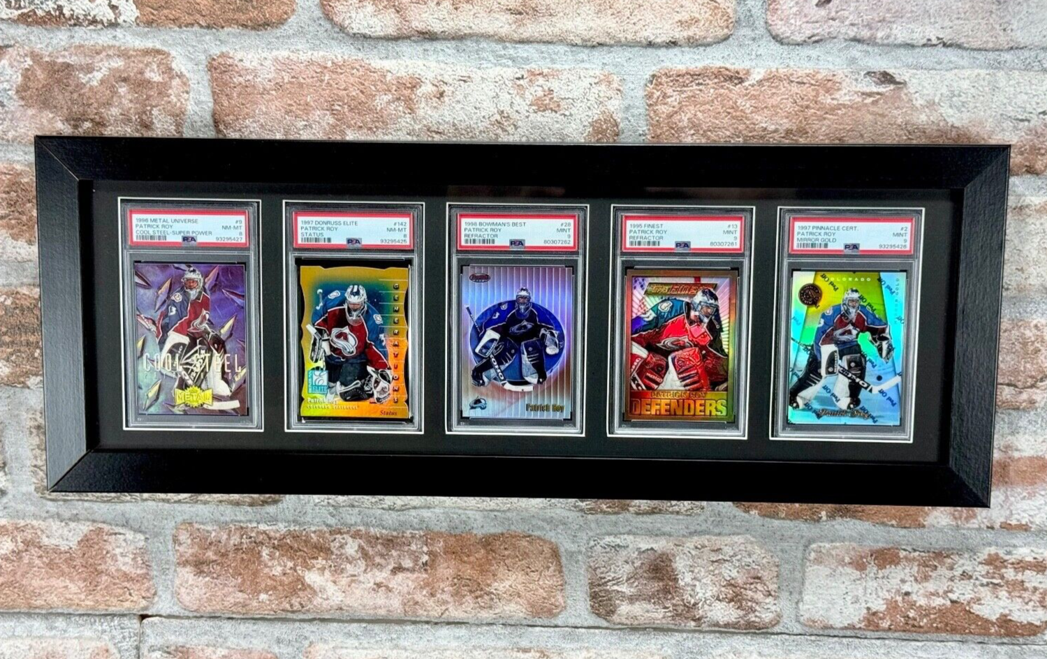 PSA CGC Graded Card Display Wood Black Frame (White Border) Wall Mount (Holds 5)