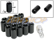 20 TUNER WHEEL LOCK LUG NUTS 8 POINT KEY 12X1.25 12 1.25 ACORN OPEN END BLACK S