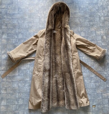 Forecaster Of Boston Trench Coat Luxury Pile Fabric Fur? Women’s 13/14  Hooded