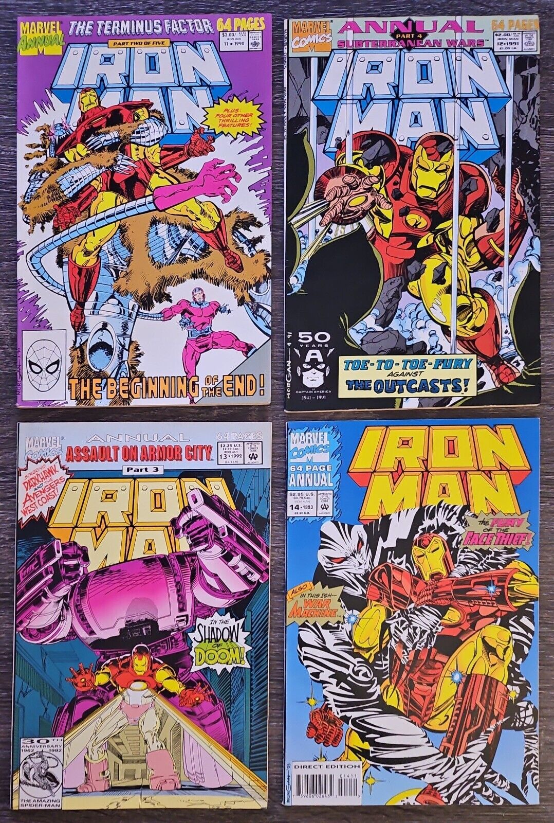 Iron Man Annuals #11 12 13 14 - Marvel Lot Set - Doom + War Machine Apps 
