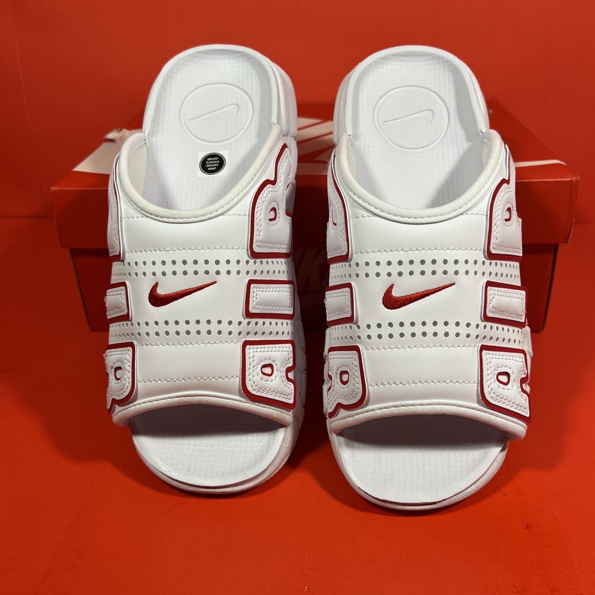 靴 NIKE AIR MORE UPTEMPO SLIDE WHITE Nike Air More Uptempo Slides | White | FARFETCH
